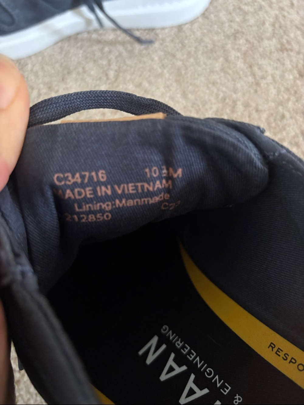 Cole Haan Navy Canvas Low-Top Sneakers with Tan Leather Accents - Picture 6 of 6